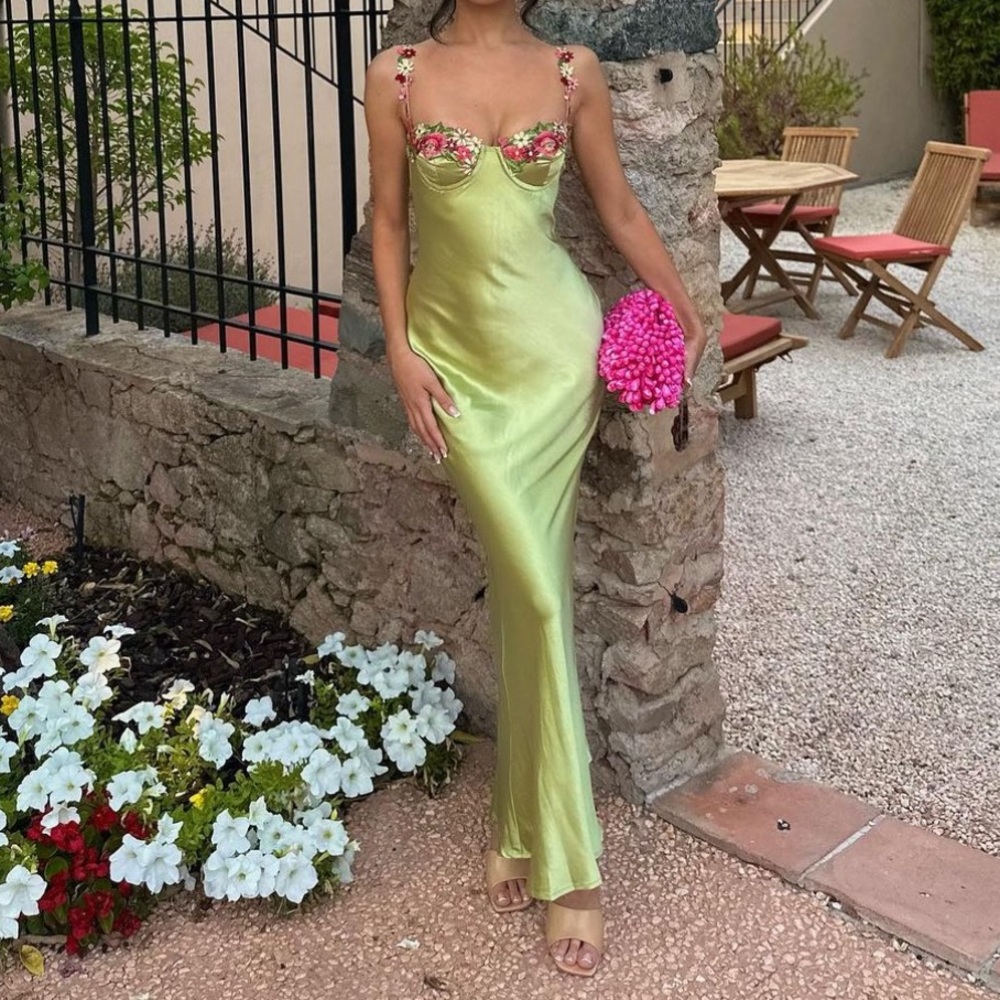Princess Polly Light Green Floral Maxi Dress
